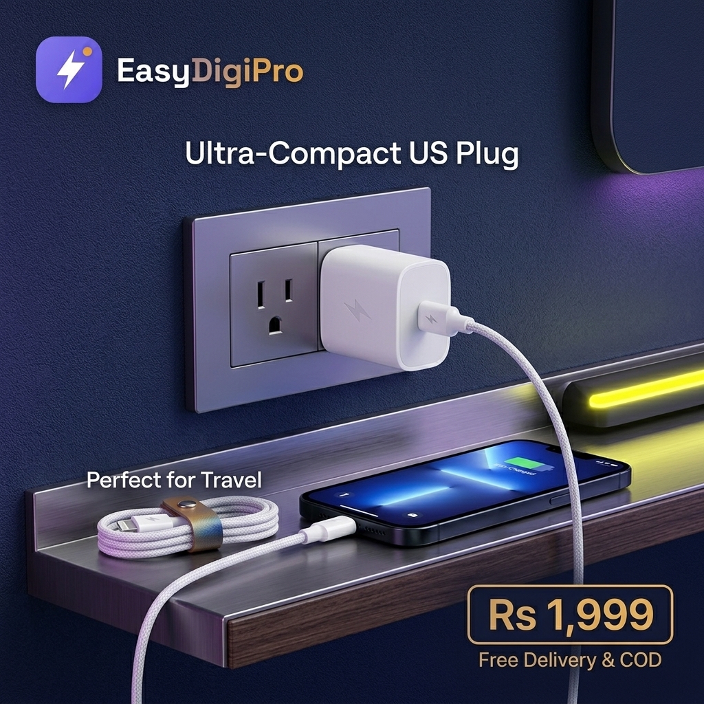 iPhone 20W US Plug Adapter (2-Pin) + Lightning Cable view 4